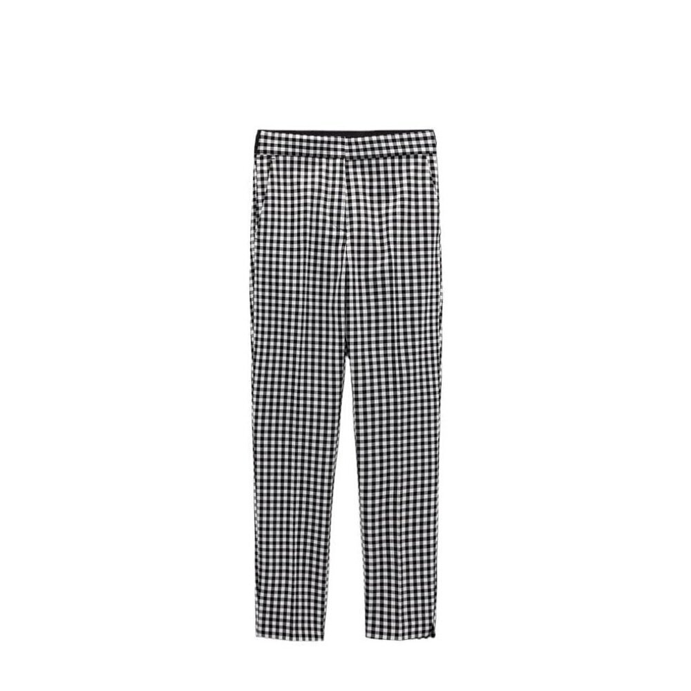 ZARA ELASTIC WAIST TROUSERS ESCRU / BLACK SIZE  S | 1608/035